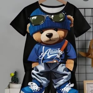 Boys' Cool Bear 3D Print T-shirt and shorts set