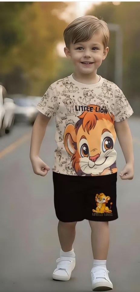 2pcs Boys Summer Shorts and T-shirt Set