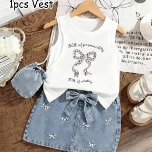 A Cute Tank Top with Leopard print And Bow Design