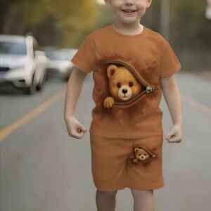 2pcs Boys' short sleeve shorts set