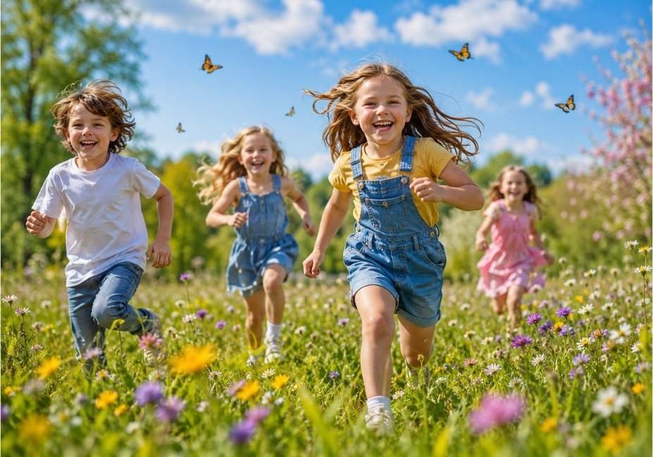 spring activities for kids outdoors in bright affordable outfits