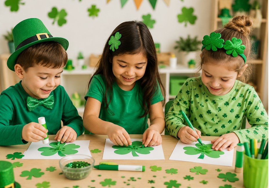 St. Patrick's Day activities for kids wearing green clothing