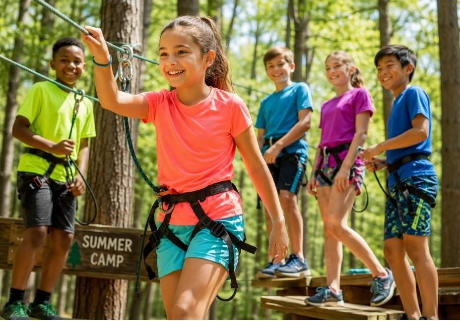 summer camp activities for kids in durable UV-protective camp clothing